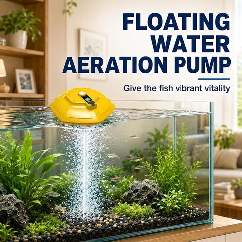 Portable Floating Minnow Bucket Aerator, UFO Stable Buoyancy Design Magnetic Charging Oxygenator, 3 Modes Long Runtime Waterproof Aerator for Boat Ice Sea Fishing in Saudi Arabia
