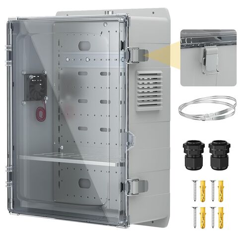 Joinfworld Outdoor Enclosure Box 18.1x12.6x6.4 White Waterproof in Saudi Arabia