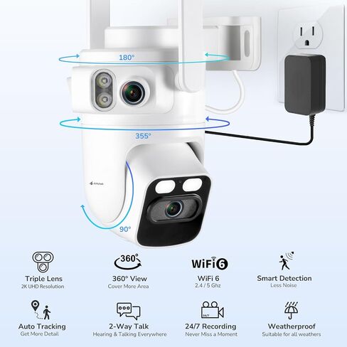 Wireless Security Camera System with 10" Touchscreen NVR, 2K Triple Lens in Saudi Arabia