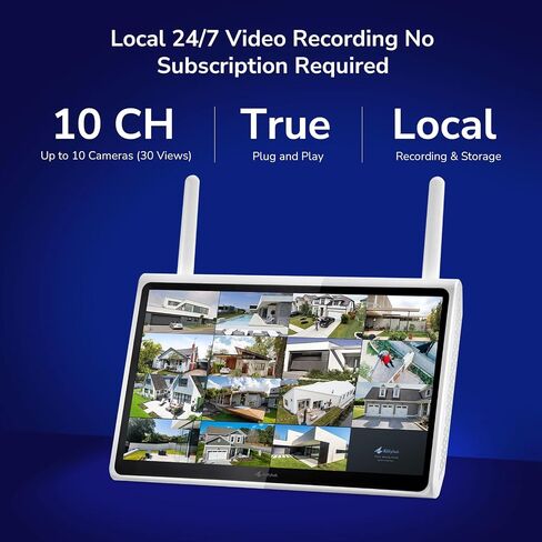 Wireless Security Camera System with 10" Touchscreen NVR, 2K Triple Lens in Saudi Arabia
