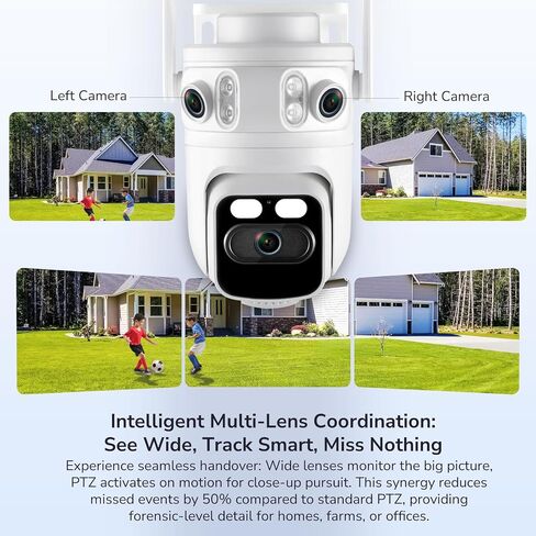 Wireless Security Camera System with 10" Touchscreen NVR, 2K Triple Lens in Saudi Arabia