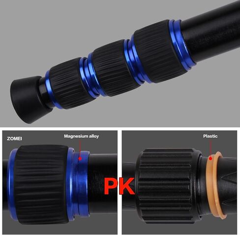 Zomei Z888 Portable SLR Camera Aluminium Tripod Monopod & Ball Head Portable Compact Travel Up to 20lbs Blue in Saudi Arabia