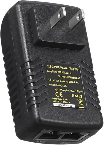 2.5G PoE Injector Adapter, 48V/0.5A Passive POE+ Output, 100/1000/2500Mbps Speed, Up to 100M Connection, Plug and Play for IP Camera/Wireless AP/Videophone (NUS-2.5G) in Saudi Arabia