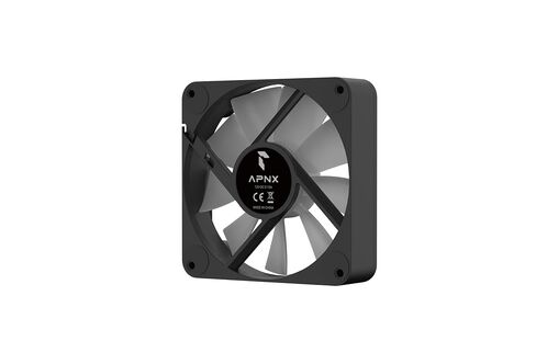 APNX FP1 Black Performance ARGB Fan, 120mm, 30mm Frame Width, PWM 500-1600 RPM, High Air Flow, Hydraulic Bearing, Thick Shock-Absorbing Pad, for PC Case, Liquid and Air Cooler, Black in Kuwait