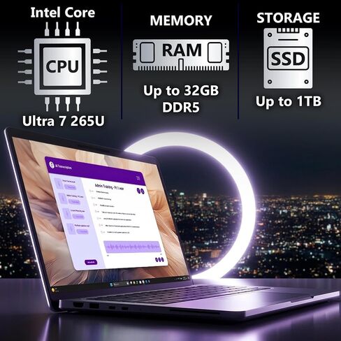 Oemgenuine Dell Pro 14 Plus AI Business Notebook 14" FHD+ Intel Ultra 7-265U, Customized Laptop, 8GB / 16GB / 32GB RAM, 256GB / 512GB / 1TB SSD, WiFi 6E, Backlit Keyboard, FHD Webcam, Windows 11 Pro in Kuwait