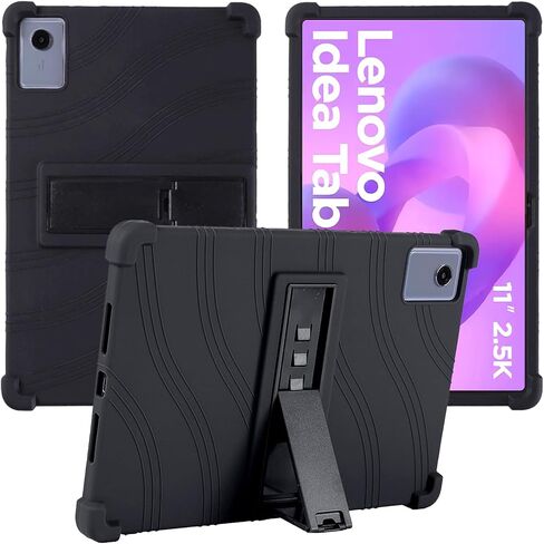 Caweet Case for Lenovo Idea Tab 2025/Motorola Moto Pad 60 Neo/Moto Pad 2026 11 Inch, Heavy Duty Shockproof Full-Protection Adjustable Stand Silicone Cover, Black in Kuwait