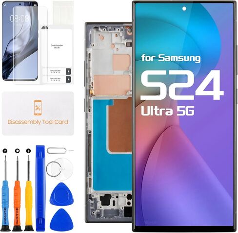 INCELL for Samsung Galaxy S24 Ultra 5G LCD Screen for Galaxy S24 Ultra S928B SM-S928U Screen Replacement Touch Digitizer Assembly Black with Frame (No Fingerprint) in Saudi Arabia