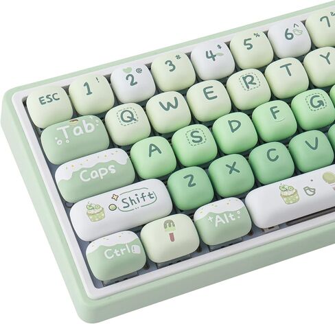 PBT Keycaps 144 Keys Cute Green Dessert Cream Keycaps in Kuwait