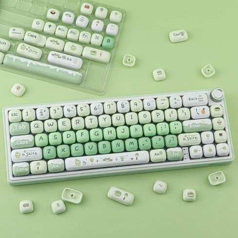 PBT Keycaps 144 Keys Cute Green Dessert Cream Keycaps in Kuwait