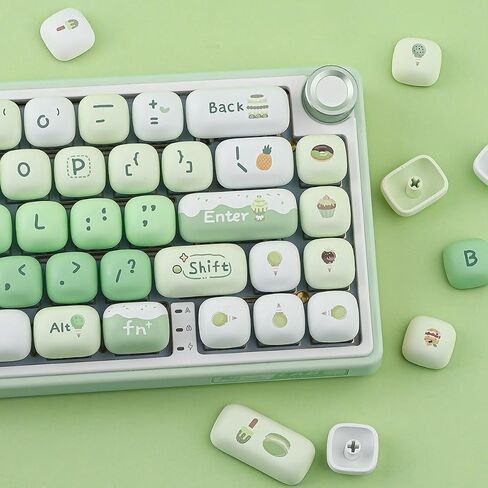 PBT Keycaps 144 Keys Cute Green Dessert Cream Keycaps in Kuwait