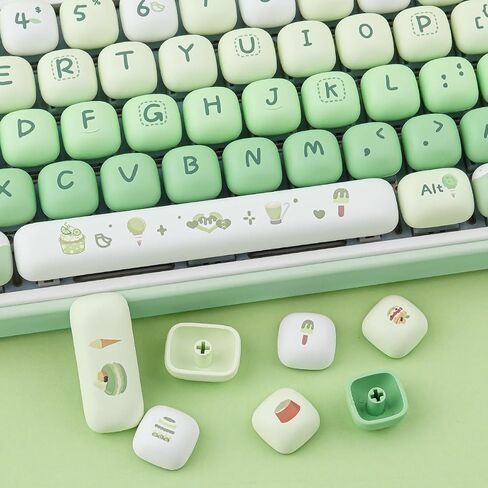 PBT Keycaps 144 Keys Cute Green Dessert Cream Keycaps in Kuwait