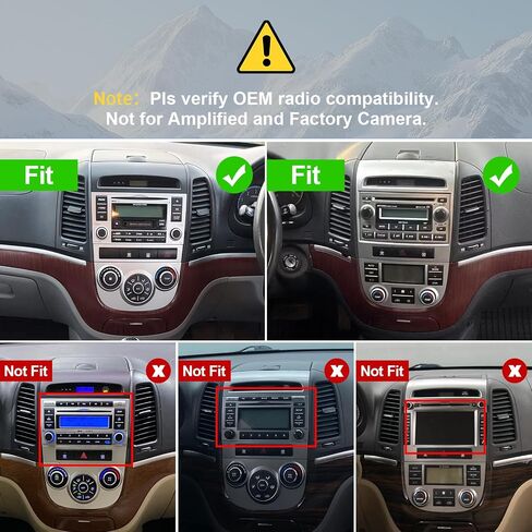 4+64G Android 14 Double Din Car Radio Stereo for Hyundai Santa Fe 2006-2012 with 9" Touchscreen Radio Built-in Wireless Carplay/Android Auto/GPS/Bluetooth/FM/AUX-in/SWC/Camera in Saudi Arabia