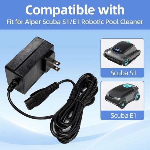 16.8V Power Charger for Aiper Scuba S1 Cordless Robotic Pool Cleaner Compatible with Aiper Scuba S1 E1 14.4V Cordless Robotic Pool Vacuum Cleaner Power Adapter Cord in Saudi Arabia