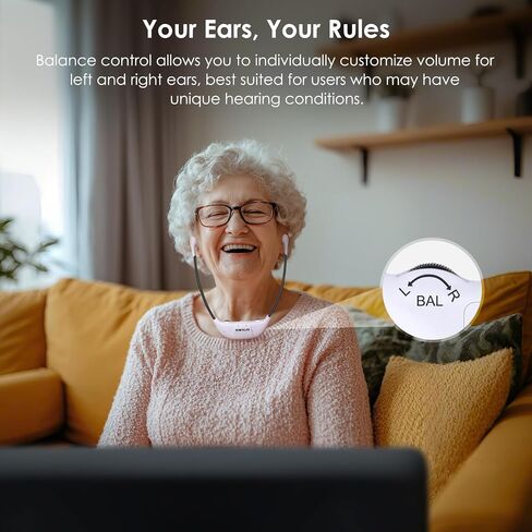 SIMOLIO Digital 2.4G Dual Wireless TV Headsets with Spare Battery, Eartips and Additional Ear Hooks, TV Hearing Device for Hard of Hearing in Kuwait
