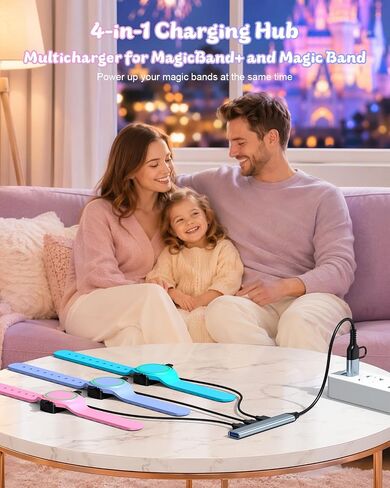 4-in-1 Charging Hub for MagicBand+ Plus Magic Band, USB and USB-C to MultiCharger Charging Station for MagicBand, Disneyland Accessories for Family Theme Park Trip Essentials (1-Pack) in Saudi Arabia