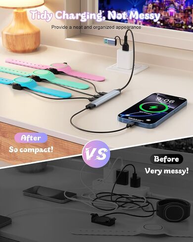 4-in-1 Charging Hub for MagicBand+ Plus Magic Band, USB and USB-C to MultiCharger Charging Station for MagicBand, Disneyland Accessories for Family Theme Park Trip Essentials (1-Pack) in Saudi Arabia