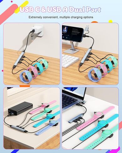 4-in-1 Charging Hub for MagicBand+ Plus Magic Band, USB and USB-C to MultiCharger Charging Station for MagicBand, Disneyland Accessories for Family Theme Park Trip Essentials (1-Pack) in Saudi Arabia