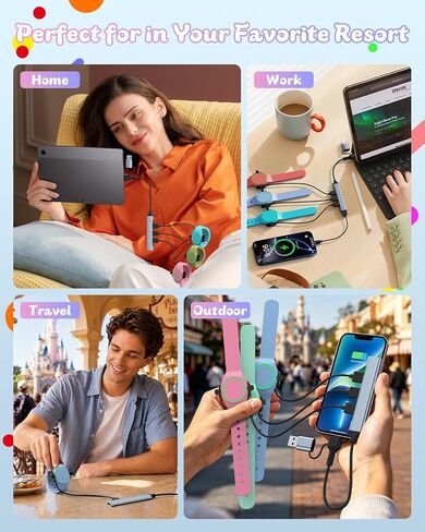 4-in-1 Charging Hub for MagicBand+ Plus Magic Band, USB and USB-C to MultiCharger Charging Station for MagicBand, Disneyland Accessories for Family Theme Park Trip Essentials (1-Pack) in Saudi Arabia