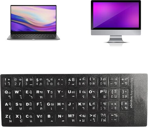 Thai Keyboard Sticker Replacement for Keyboard Sticker PC Keyboard Laptop Accessory for Thai Language Learners in Saudi Arabia
