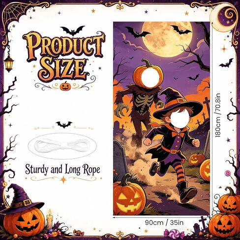 Halloween Photo Door Banner Hole in Face Witch Pumpkin Backdrop Background in Saudi Arabia