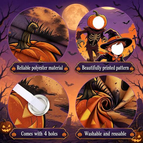 Halloween Photo Door Banner Hole in Face Witch Pumpkin Backdrop Background in Saudi Arabia