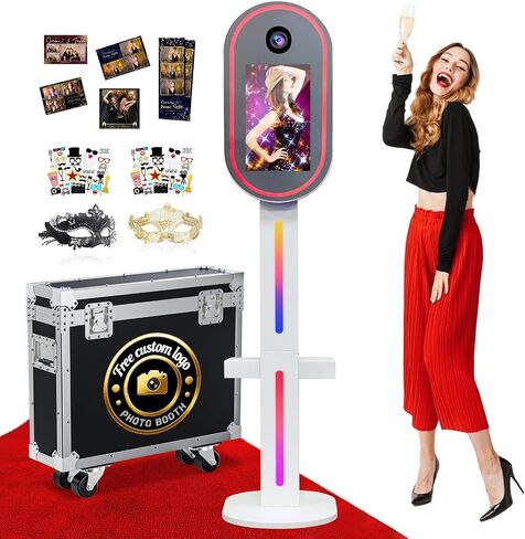 Magic Mirror Photo Booth,15.6" Touch Screen DSLR Photo Booth Machine, Built-in Mini PC, Remote App Control RGB Light for Weddings, Parties & Events (White) in Saudi Arabia