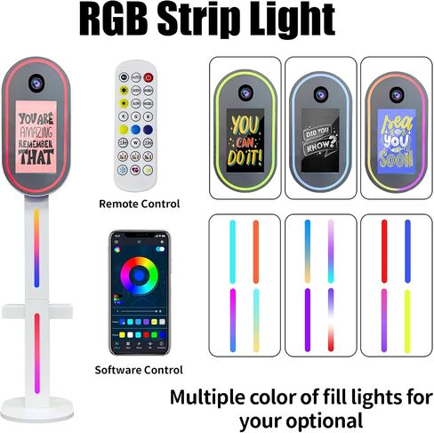 Magic Mirror Photo Booth,15.6" Touch Screen DSLR Photo Booth Machine, Built-in Mini PC, Remote App Control RGB Light for Weddings, Parties & Events (White) in Saudi Arabia