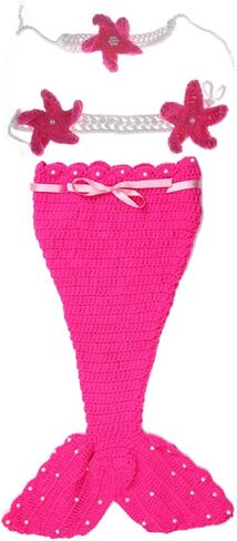 Mermaid Tail Suits for Newborn Photography Props, Woolen Yarn Material, Comfortable to Wear, Non-deformation, Classic Cute Style, Party Costume in Saudi Arabia