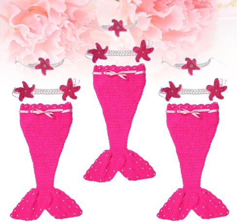 Mermaid Tail Suits for Newborn Photography Props, Woolen Yarn Material, Comfortable to Wear, Non-deformation, Classic Cute Style, Party Costume in Saudi Arabia