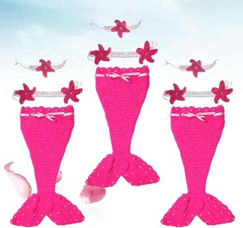 Mermaid Tail Suits for Newborn Photography Props, Woolen Yarn Material, Comfortable to Wear, Non-deformation, Classic Cute Style, Party Costume in Saudi Arabia