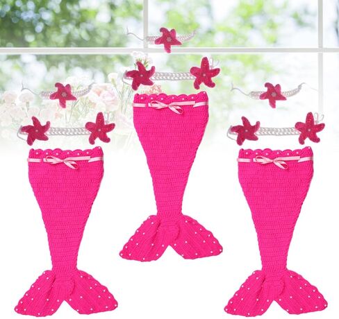 Mermaid Tail Suits for Newborn Photography Props, Woolen Yarn Material, Comfortable to Wear, Non-deformation, Classic Cute Style, Party Costume in Saudi Arabia