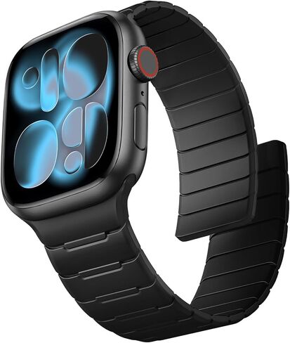 Easuny Sport Magnetic Band Compatible with Apple Watch Ultra 3/2/Ultra Band for Men 49mm 46mm 45mm 44mm 42mm, Silicone Waterproof Loop Strap for iWatch Series 11 10 SE 9 8 7 6 5 4 3 2 1 in Kuwait