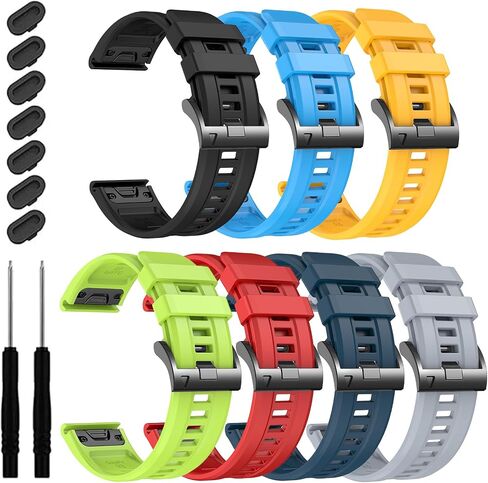 EZMVZKU 22mm Quickfit Silicone Band Compatible with Garmin Fenix 8/8Pro 47mm/Fenix 7/7 Pro/6/6 Pro/5 Plus,Watchband for Forerunner 970 965 955/Approach S70/Tactix 8/Quatix 8 47mm/Descent G2/G1 Solar in Saudi Arabia