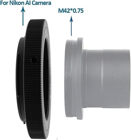 T2-NIK F Lens Adapter Ring for Telescopes Microscopes T/T2(M42×0.75mm) Screw Thread Mount Lens and for Nikon F Mount Camera Metal Lens Adapter Ring Manual Focus Adapter Ringocus Adapter Ring in Saudi Arabia