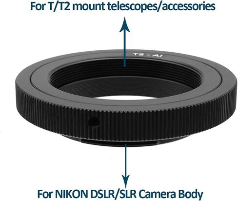 T2-NIK F Lens Adapter Ring for Telescopes Microscopes T/T2(M42×0.75mm) Screw Thread Mount Lens and for Nikon F Mount Camera Metal Lens Adapter Ring Manual Focus Adapter Ringocus Adapter Ring in Saudi Arabia