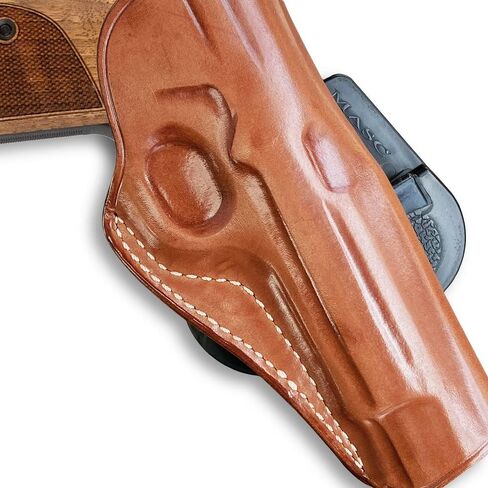 Masc Premium Leather OWB Paddle Holster Open Top Fits, P210 Legend Target 5-inch, Right-Hand Draw, Brown #1267# in Saudi Arabia