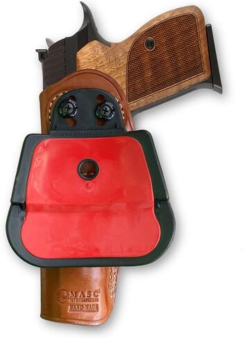 Masc Premium Leather OWB Paddle Holster Open Top Fits, P210 Legend Target 5-inch, Right-Hand Draw, Brown #1267# in Saudi Arabia