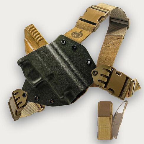 The Original Kenai Chest Holster for a Springfield XDM 10mm with Mag Pouch Bundle (MAS Grey/Coyote) in Saudi Arabia