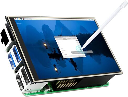 CUQI 3.5 Inch Touchscreen for Raspberry Pi 5, 480 x 320 Pixel 60 FPS Mini Monitor with Stylus and Mini Fan for Raspberry Pi 3/4/5 in Saudi Arabia