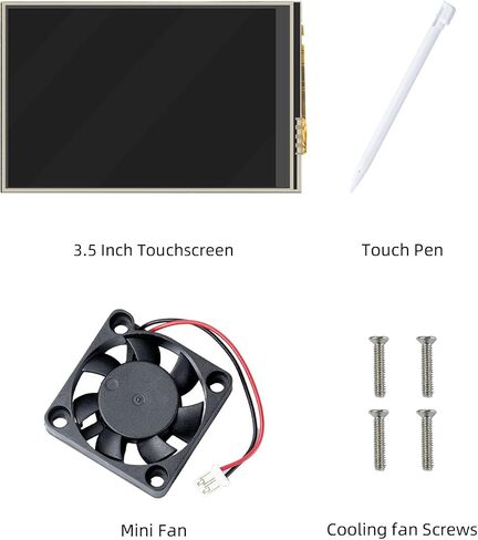CUQI 3.5 Inch Touchscreen for Raspberry Pi 5, 480 x 320 Pixel 60 FPS Mini Monitor with Stylus and Mini Fan for Raspberry Pi 3/4/5 in Saudi Arabia