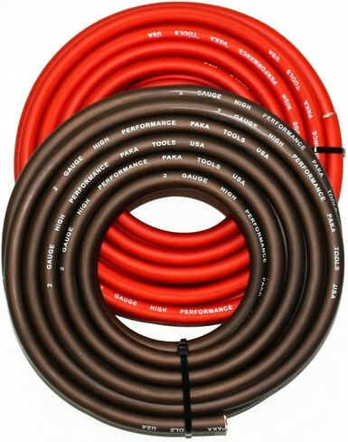 2 Gauge Premium Extra Flexible Black/RED, Amplifier Power/Ground Amp Wire Feet Cable Roll, All Season (10 FEET RED & 10 FEET Black) in Saudi Arabia