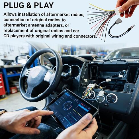 Radio Wiring Harness Kit with Antenna Adapter & Steering Wheel Control Wire, Install Aftermarket Stereo Wire Cable Connector Adaptor Compatible with 2008-2013 Infiniti/Subaru in Saudi Arabia