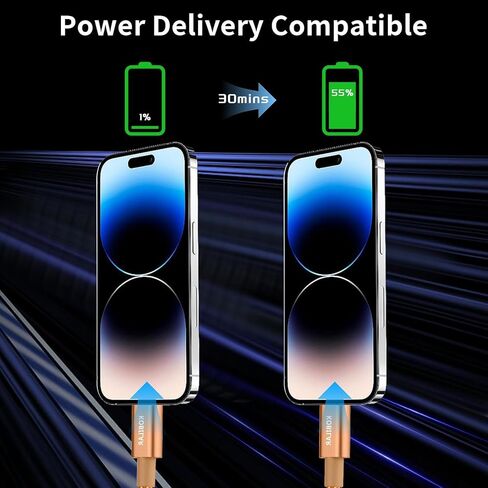 USB C to USB C Cable 3 Pack,Nylon Braided 3Pack 60W 6.6FT Type C Fast Charging Cord Compatible for for iPhone 17/16, Galaxy S25, Pixel 9, MacBook, Chromebook, iPad Pro (Brown, 3Pack-6.6ft) in Saudi Arabia