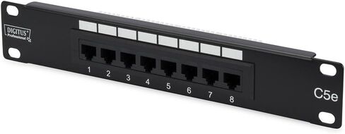 DIGITUS 12-Port Modular Patch Panel, Shielded, Suitable for 254 mm (10") Rack Mount, 1U, Grey in Saudi Arabia