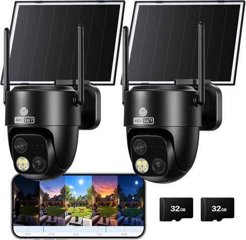 MUBVIEW 24/7 Dual-Lens Solar Security Camera, 4K Pan Tilt Wireless Outdoor in Saudi Arabia