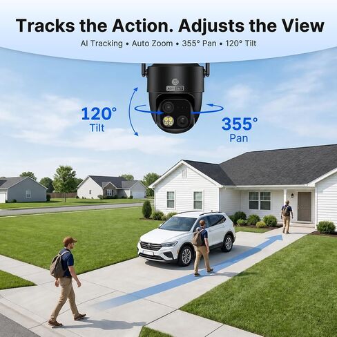 MUBVIEW 24/7 Dual-Lens Solar Security Camera, 4K Pan Tilt Wireless Outdoor in Saudi Arabia