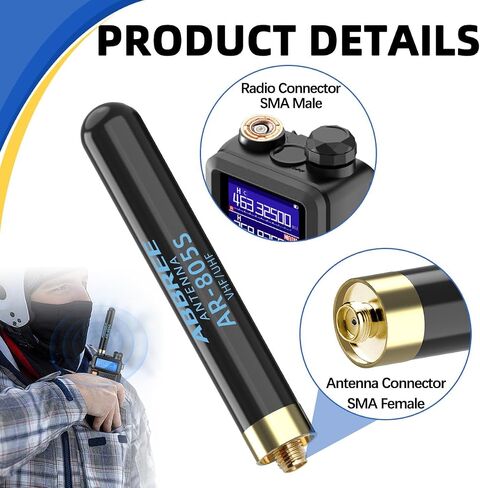 ABBREE Dual Band Ham Radio Antenna VHF/UHF 144/430Mhz 3.14 inch SMA- Female AR-805S Plus Long Range Stubby Short Antenna for Baofeng UV-5R Mini 5RM BF-F8HP PRO,K5 Plus,DM32,UV32 Accessories,2Pack in Saudi Arabia