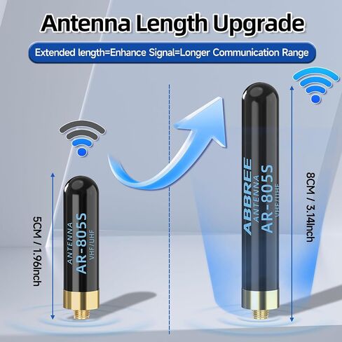 ABBREE Dual Band Ham Radio Antenna VHF/UHF 144/430Mhz 3.14 inch SMA- Female AR-805S Plus Long Range Stubby Short Antenna for Baofeng UV-5R Mini 5RM BF-F8HP PRO,K5 Plus,DM32,UV32 Accessories,2Pack in Saudi Arabia