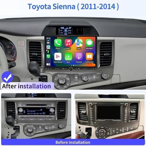 Car Radio for Toyota Sienna 2011-2014 Stereo Wireless CarPlay/Android Auto in Saudi Arabia