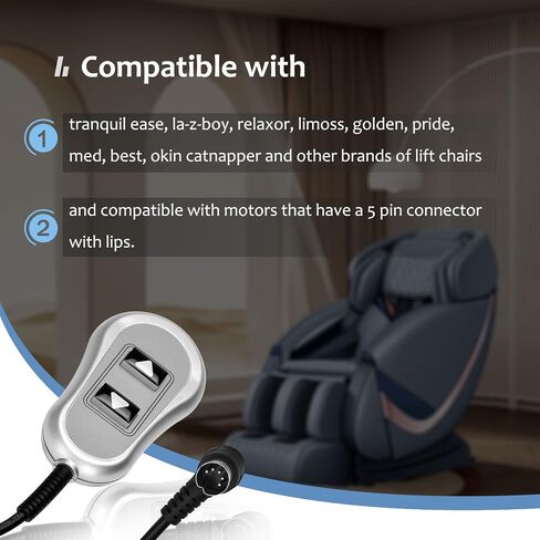 11560 & 11560UX 2 Button 5 Pin Lift Chair Remote for inseat tranquil ease in Saudi Arabia